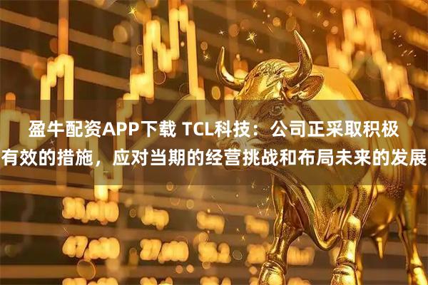 盈牛配资APP下载 TCL科技：公司正采取积极有效的措施，应对当期的经营挑战和布局未来的发展